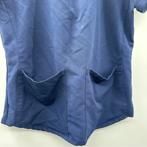 Fabletics Method 2-Pocket Scrub Top in Navy Blue Size S - Image 5