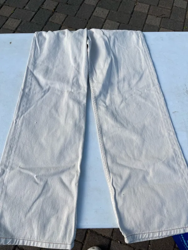 Motel Rocks Wide Leg Jeans in Light Gray - Image 3