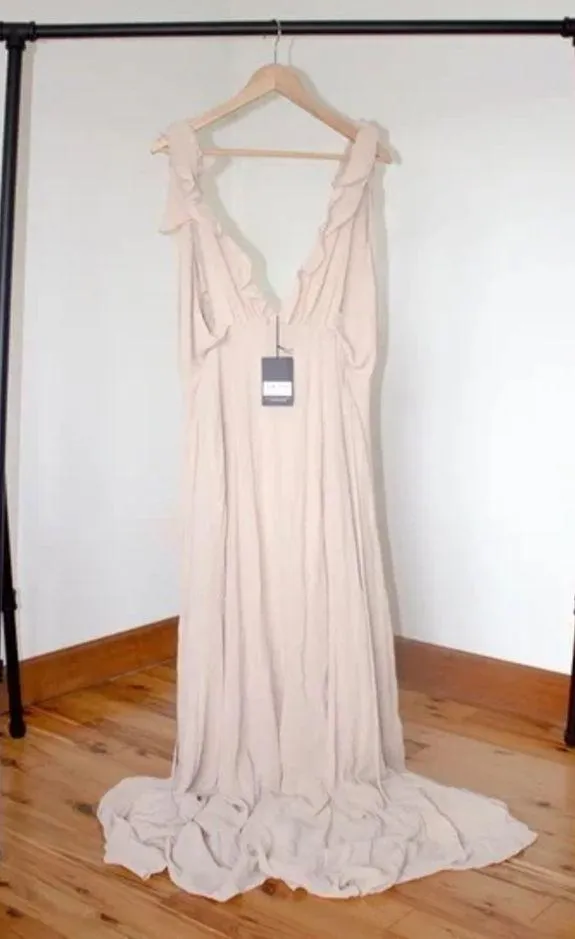 Reformation Peppermint Dress (Champagne) - Image 3