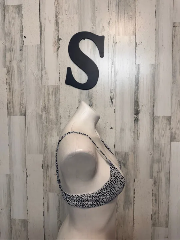 SheIn Leopard Print O-Ring Bikini Top Womens Small White Black Swim Top - Image 5
