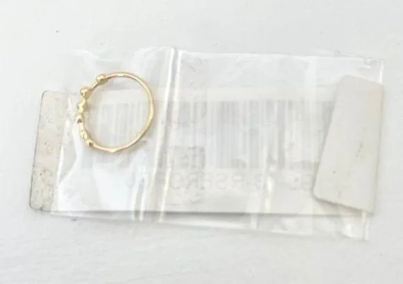 Five and Two New  Scattered Opal Gold Tone Serena Stacking Ring Size 6 - Image 11