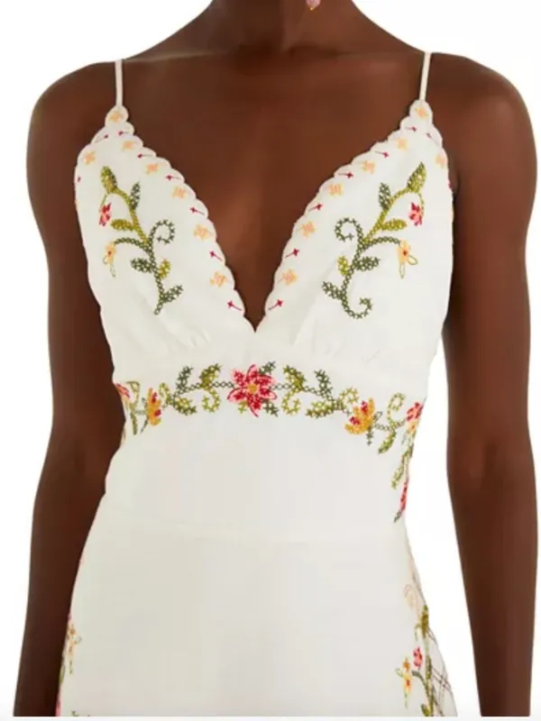 NWT Farm Rio Flower Embroidery Sleeveless Midi Dress | Boho Maxi-Style - Image 3