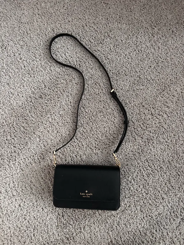 Kate Spade Purse Black Crossbody Leather - Image 8