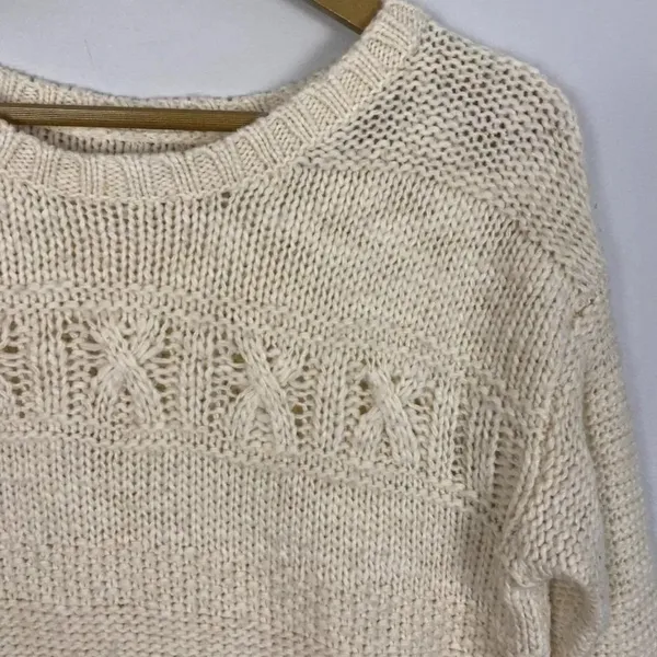 American Eagle Chunky Knit Wool Blend Fisherman Sweater - Image 4