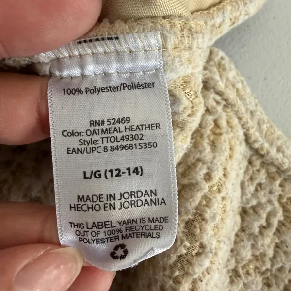 Sherpa Fleece Quarter Zip Pullover Oatmeal‎ Heather Cream Womens Size Large Cozy - Image 7