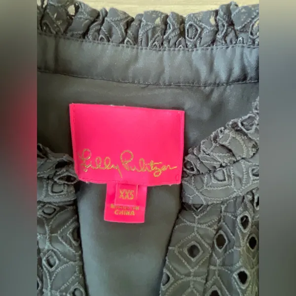 Lilly Pulitzer Black Eyelet Mini Dress - Image 9