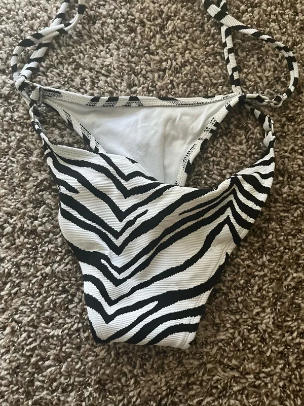 Wild Fable Bikini Bottom XXS Black White Chevron - Image 3