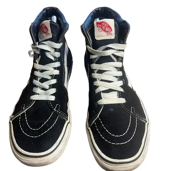 Vans Sk8-Hi Black‎ Suede High Top Rose Embroidered Unisex Sneakers M6.5 / W8.0 - Image 5