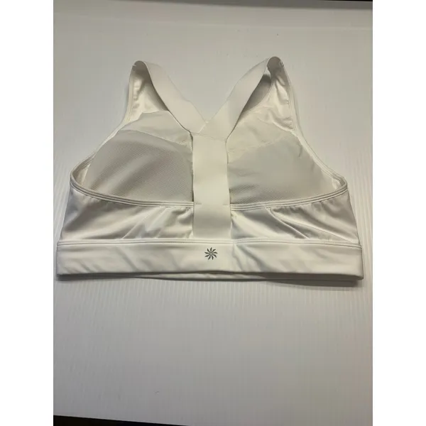 Athleta Rise Up Sports Bra Women M White High Impact Racerback 531118 Activewear - Image 3
