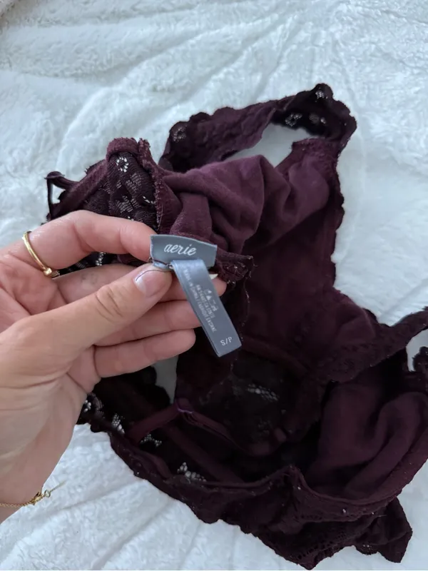 aerie Lace Bralette in Deep Plum - Image 3