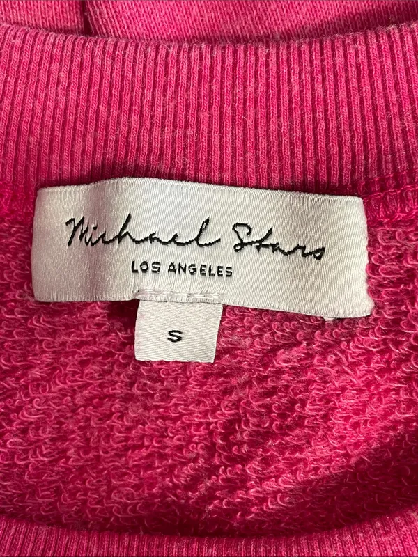 Michael Stars Flutter Short Sleeve Sweatshirt - Hot Pink - Image 4