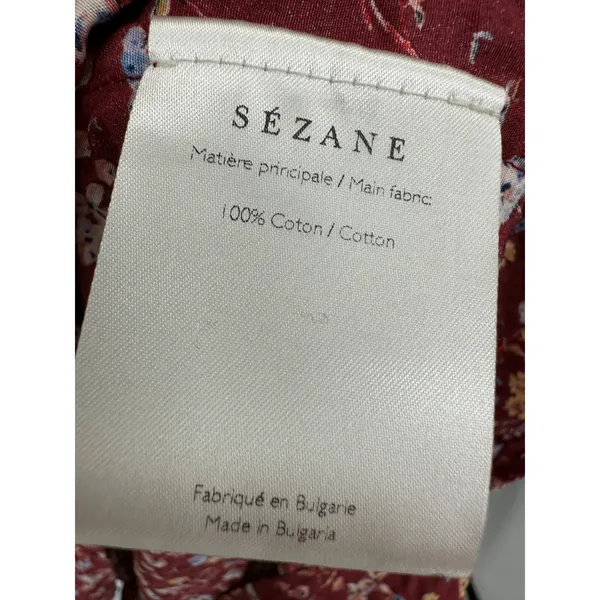 Sezane‎ Women Red Floral Maxi Dress Sz 36 Peasant Boho Cottagecore Feminine - Image 7
