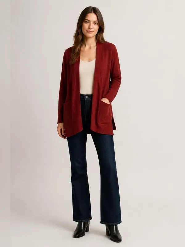 Madewell Cozy Cardigan Open-Front Rust Sweater Oversized Size XS NWT - Image 2
