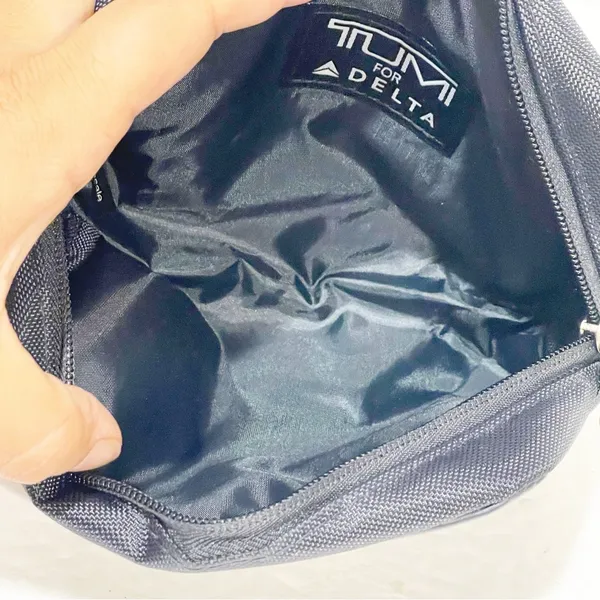 TUMI for Delta Black Nylon‎ Pouch Small Travel Toiletry Cosmetic Bag - Image 3