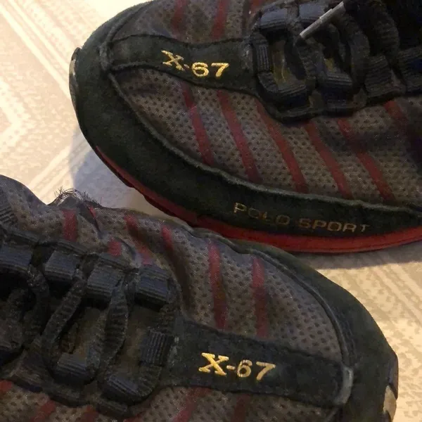 Ralph Lauren Polo Sport Black & Red Mesh Sneakers - Image 2