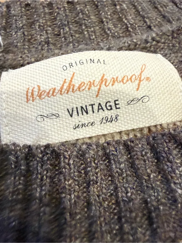 Weatherproof Fair Isle Crewneck Sweater - Gray with Mustard & White - Image 3