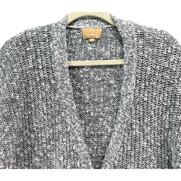Lazy Sweater Ribbed‎ Knit Cardigan S Gray Dolman Linen Blend Chunky Relaxed - Image 3