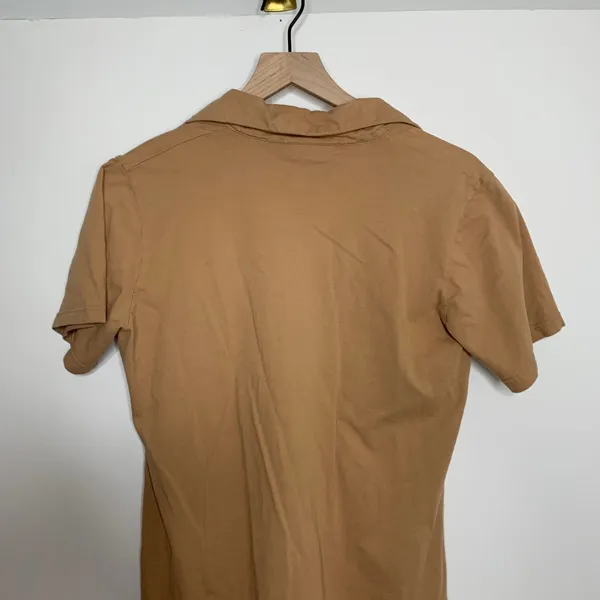 Big Bud Press Camel Brown Polo Shirt Cotton Short Sleeve Top Womens Small - Image 6