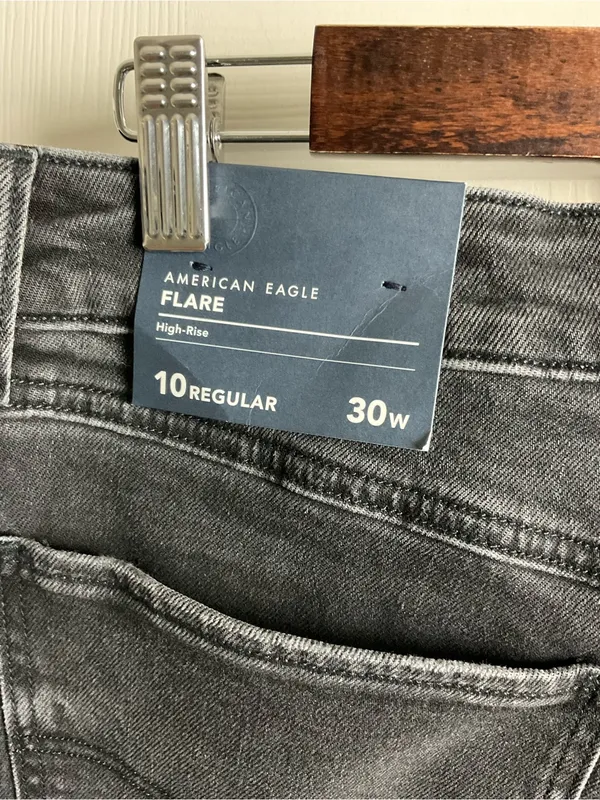 American Eagle Outfitters Black High-Rise Flare Jeans - Image 6