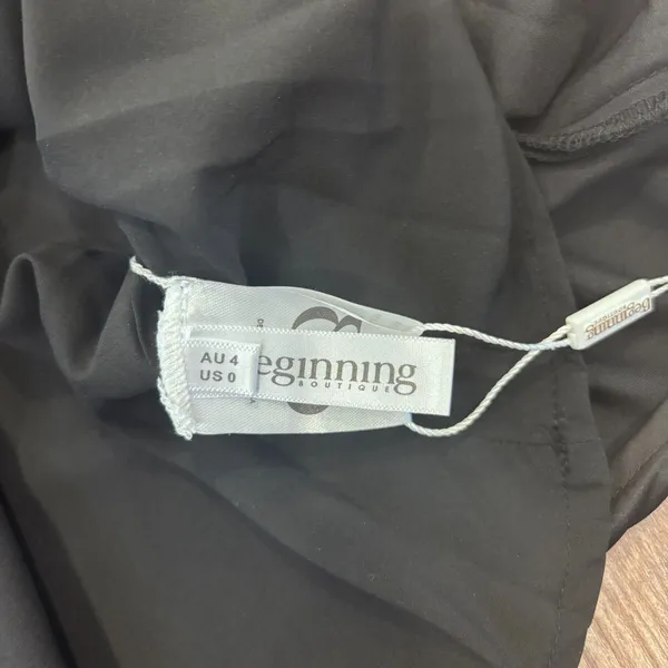 NWT Beginning Boutique Primrose Black Satin Off the Shoulder Mini Dress Womens 0 - Image 7