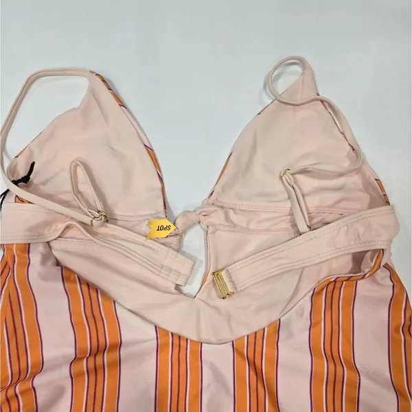 Tularosa Knotted One Piece in Tangerine Stripe - Image 9