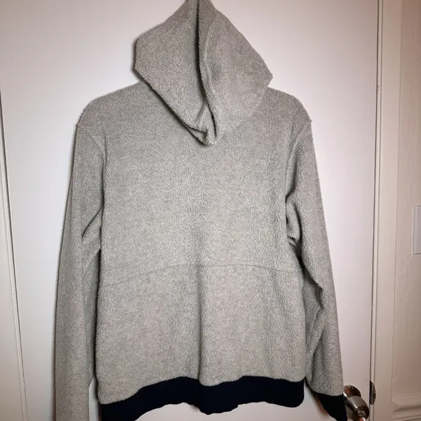 Patagonia Hoodie Womens Large Navy Beige Shearling Hoody Pile Fleece Full Zip - Image 8