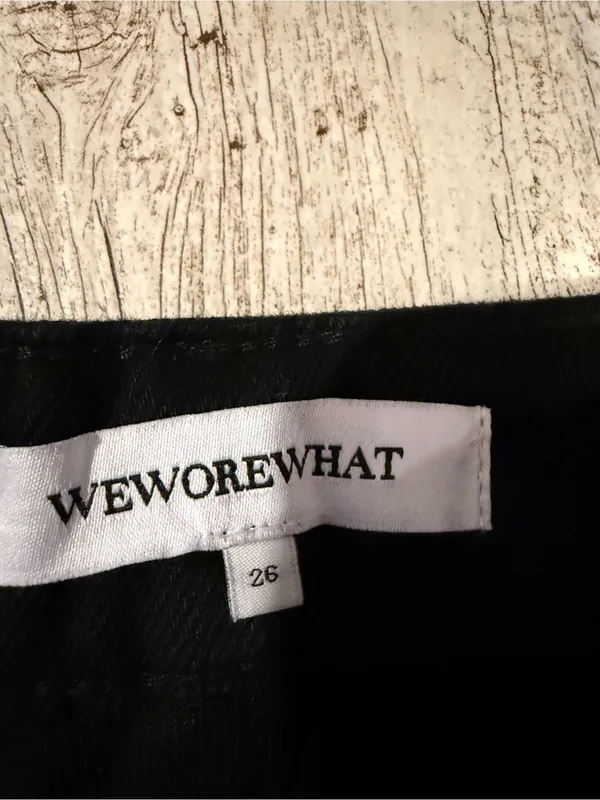 WeWoreWhat Straight Leg Mid Rise Black Denim Jeans - Image 3
