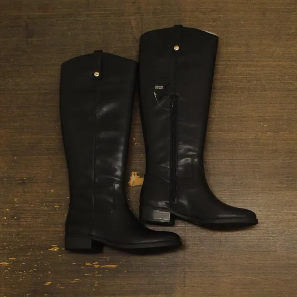 NEW INC International Concepts Fawne Leather Knee-High Riding Boots Black 8.5M - Image 5
