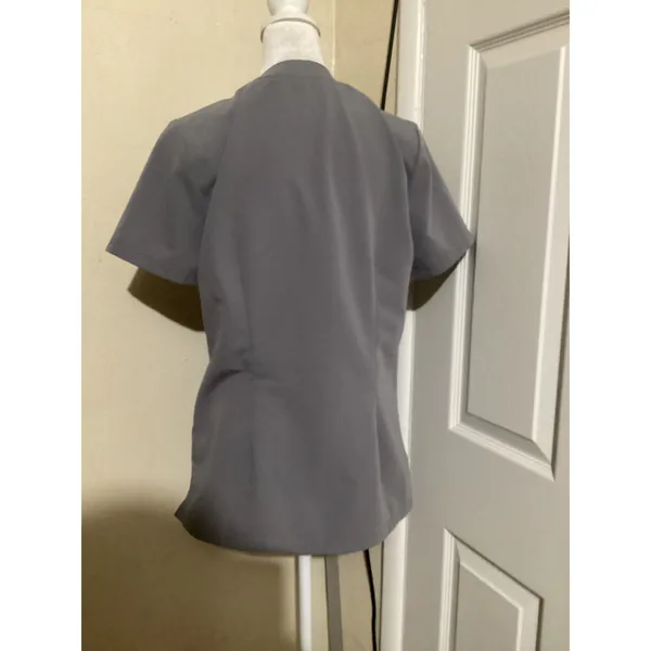 Jaanuu Women Gray V-Neck Scrub Top Short Sleeve Size S Style LN 157 - Image 4