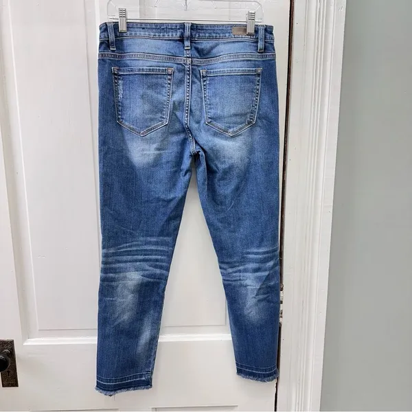 Miss Me straight leg distressed denim jeans raw hem women's 29 x 27 M2182ST - Image 4