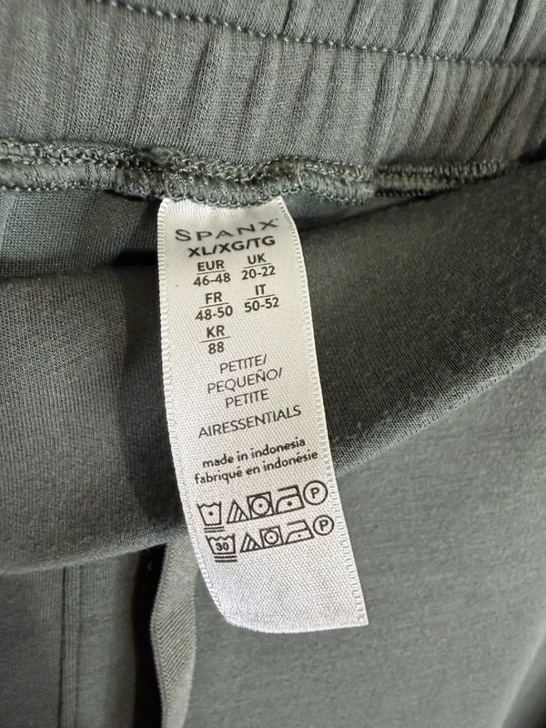 Spanx Air Essentials Wide Leg Pants Women's XL Dark Green Drawstring Lounge Soft - Image 7