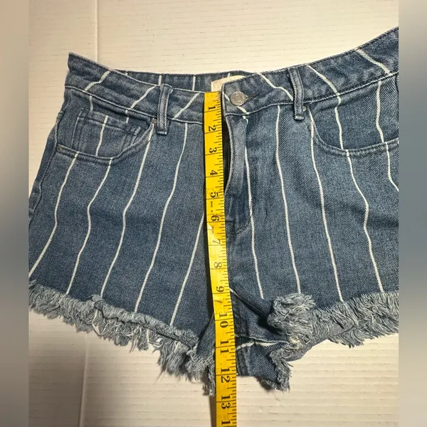 PacSun L.A. Womens Window Pane High Rise‎ Distressed Festival Shorts Size 28 - Image 6
