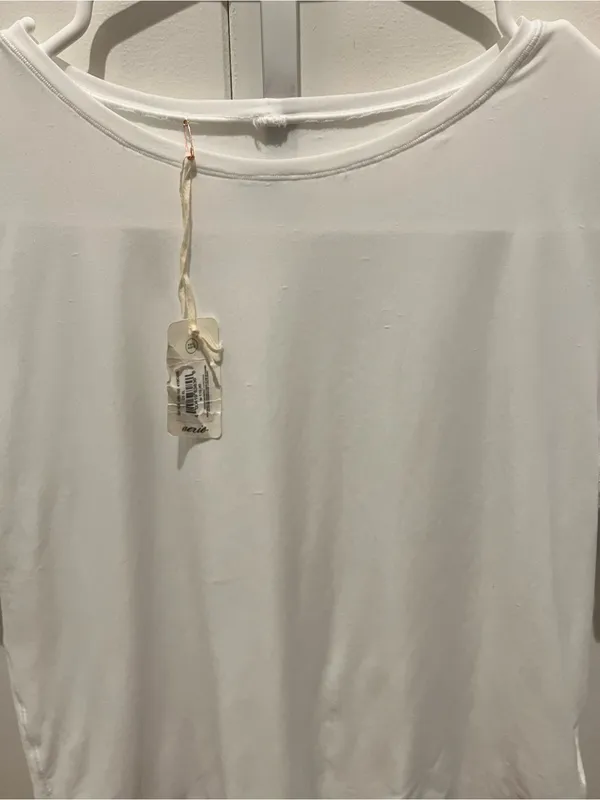 aerie White Crewneck Short Sleeve Top - Image 2