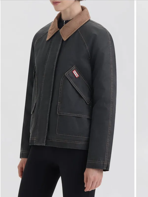 Hunter Bex Washed Wax Hunting Jacket Black NWT - Image 4