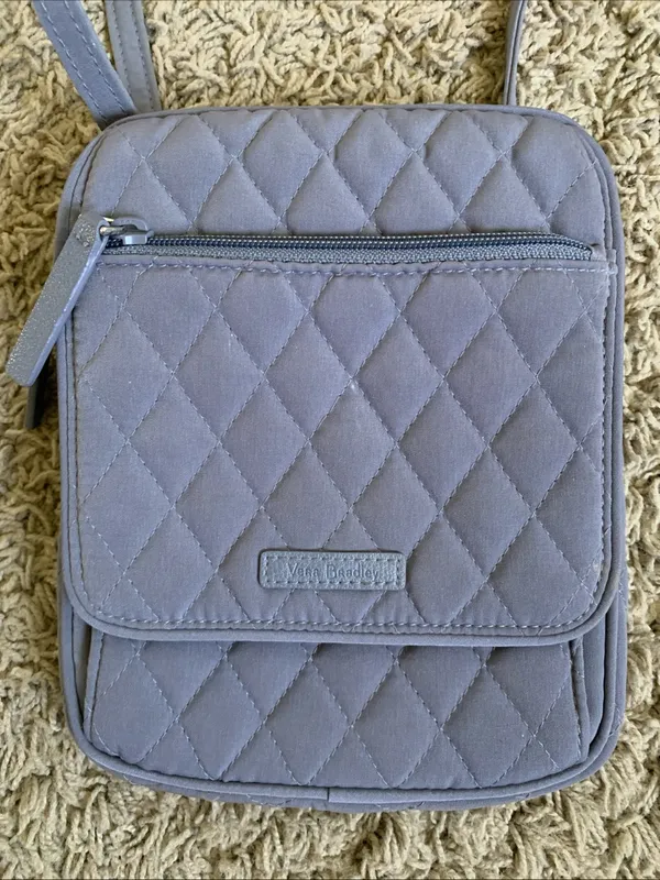 Vera Bradley gray quilted crossbody 6”x8” bag - Image 2