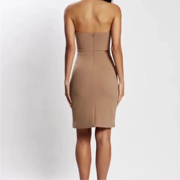 Meshki Rachel Crepe Bandeau Thigh Split‎ Mini Dress Size XL - Image 4