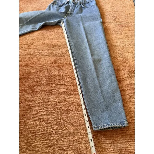 Vintage Bill Blass Italy High Rise Mom Jeans Blue 100% Cotton Size 8 - Image 3
