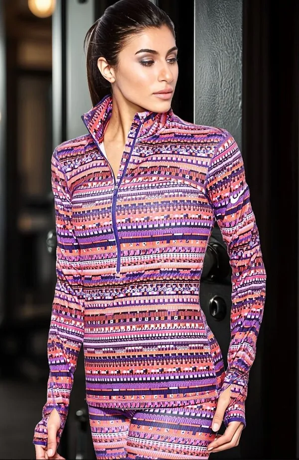 Nike Women’s Pink & Purple Striped Quarter-Zip Pullover - Image 2