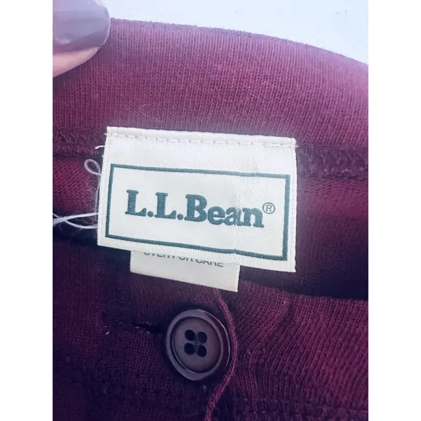 Vintage LL Bean Cotton Maxi Dress Maroon‎ Large Cottagecore Modest Prairie - Image 4