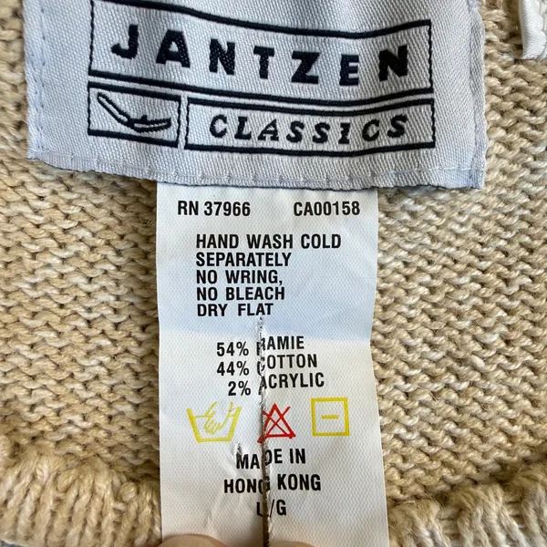 Jantzen Cardigan Women Large Hand Embroidered Fall Florals Cotton Ramie Vintage - Image 7