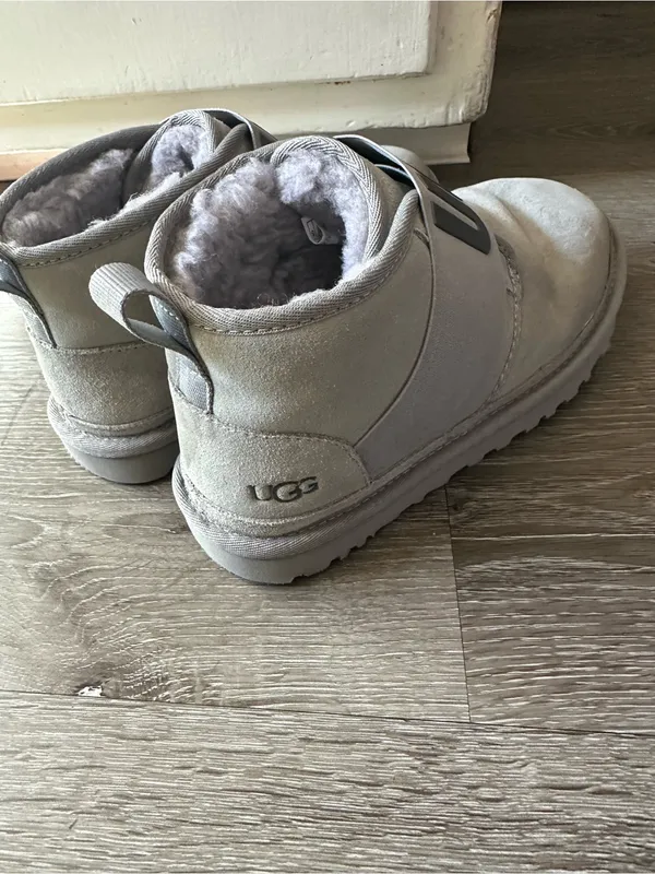 UGG Light Gray Suede Strap Winter Boots - Image 7