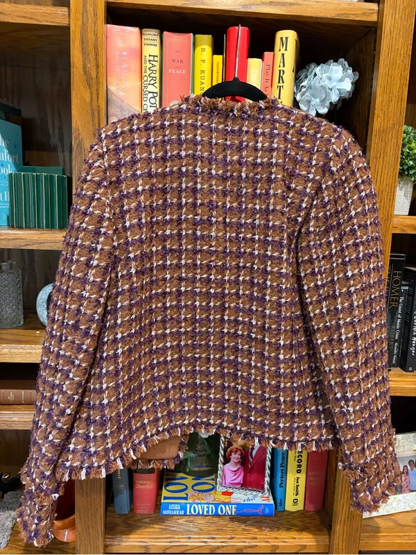 Ann Taylor Tweed Cropped Boucle Button Jacket - Image 6