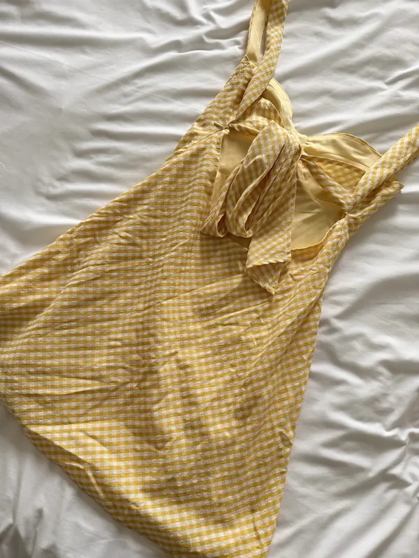 Princess Polly Yellow Gingham Dress  - Image 4