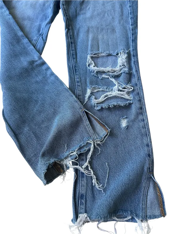 Good American Good Boy High-Rise Distressed Boyfriend Jeans - Image 7