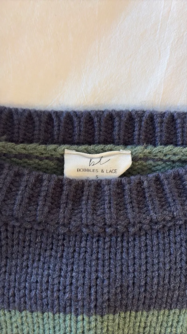 Cropper Knit Sweater Green - Image 2