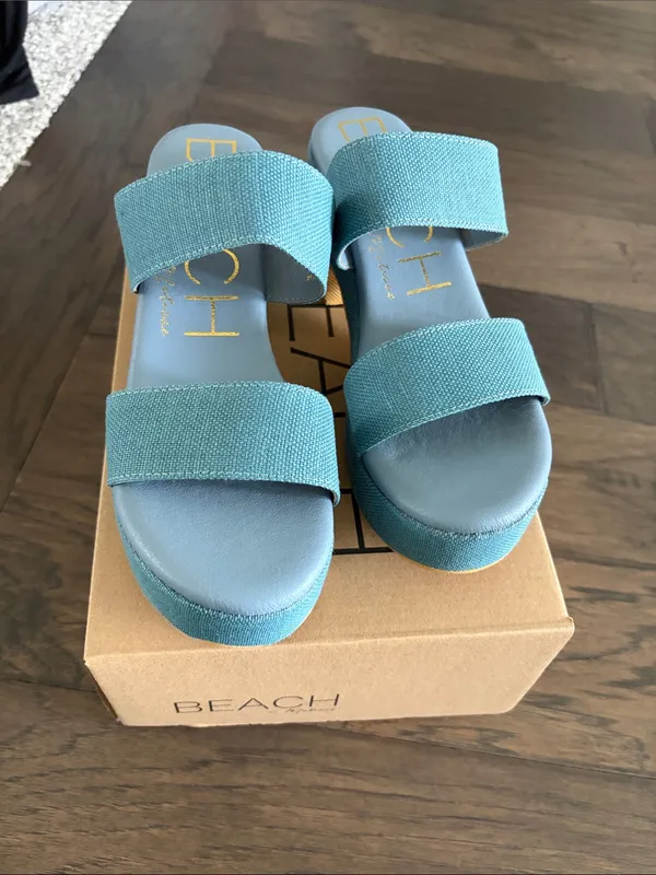 New in Box Matisse Beach Ocean Avenue Denim Sandals Sz 8 - Image 8