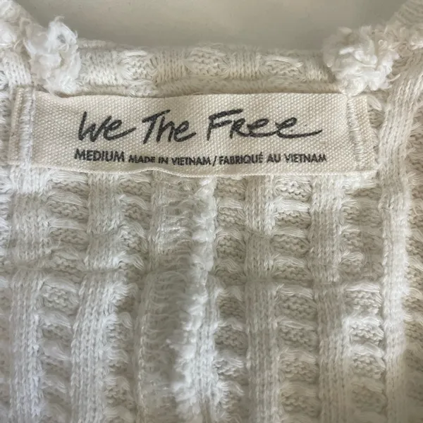 Free People We The Free Magic Thermal Waffle Knit Oversized Top White - Image 7
