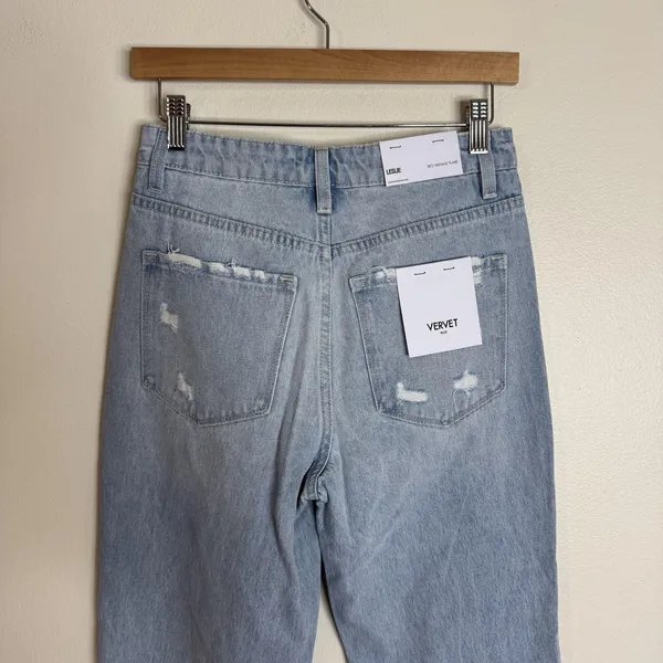 Vervet Blue Jeans Womens 26 Light Wash Leslie 90s Vintage‎ Flare Distressed - Image 9