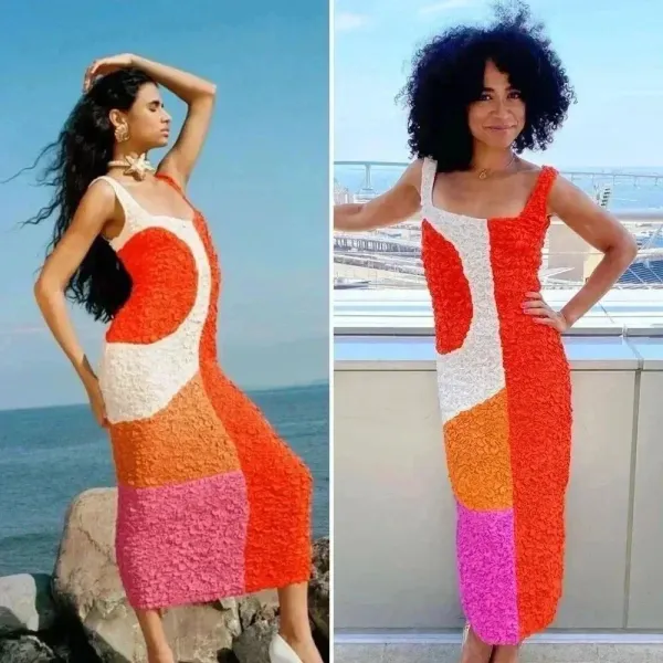 NWOT MARA HOFFMAN Pomelo Sloane Dress Red Multicolor Size Small - Image 2