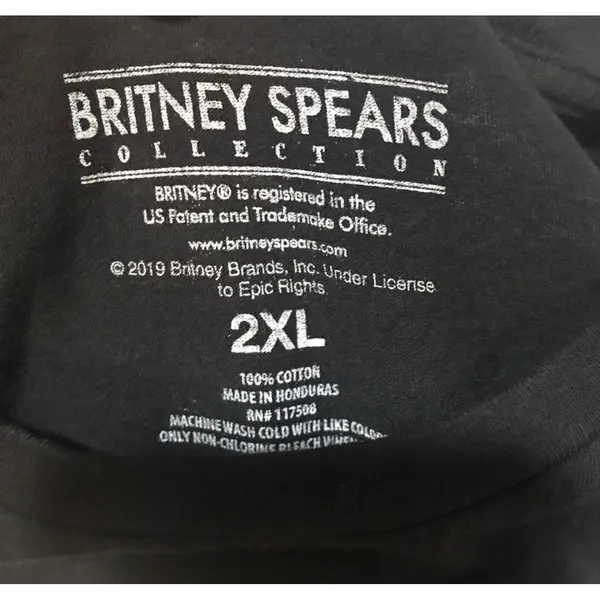 Britney Spears Collection 2019 Graphic Tee Shirt Black Cotton Womens 2XL Pop Art - Image 3